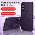 thumbnail image 6 of ELEHOLD Matte Case for Samsung Galaxy S23 Ultra 6.8" Strong Magnetic Compatible with MagSafe Hidden Bracket Kickstand Shockproof Anti-Scratch Slim Cover,Purple, 6 of 6