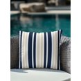 thumbnail image 4 of Outdoor Pillows Waterproof, Navy Blue Khaki Striped Bedding Throw Pillows with Insert for Couch Sofa Bed, Modern Minimalist Ombre Lines 16x16 Inch Pillowcases Decorative Patio Pillow Set of 1, 4 of 8