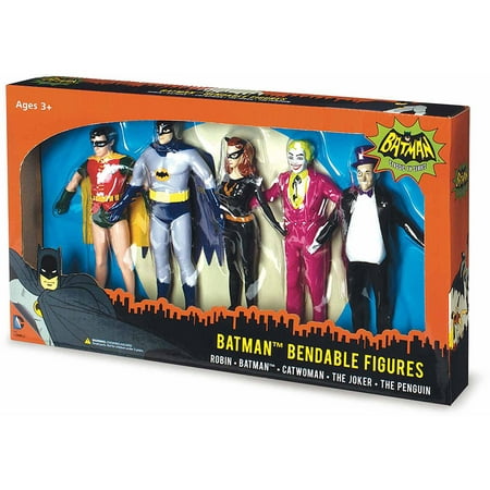 NJ Croce Batman Classic TV Series Bendable Boxed Set, Batman, Robin, Catwoman, The Joker and The