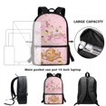 thumbnail image 6 of HUIACONG Sweet Pink Cartoon School Backpack for Teen Boys Large Capacity Ergonomic Padded Shoulder Straps for Kids Ages 6‑18 Daily Use, 6 of 6