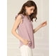 thumbnail image 4 of Allegra K Blusas vintage sin mangas con volantes para mujer Tops de trabajo con ribete de volantes Rosa L, 4 of 6