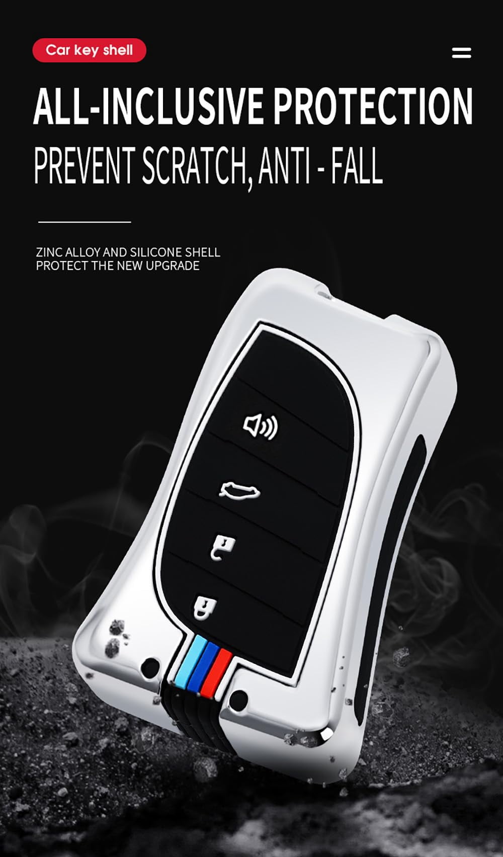 4 Button Key Fob Cover for Lexus ES350 LC500 LS500 UX200 GX460 2019 2020 2021 2022 2023 Smart Key Cover for Lexus ES350 Keyless Entry Remote Shell Accessories