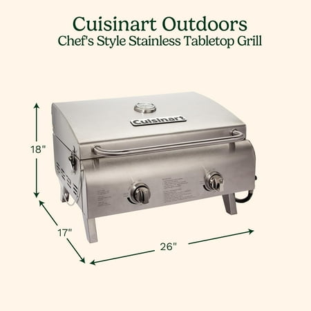Cuisinart - Chef's Style Stainless Tabletop Grill - Stainless Steel