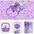 thumbnail image 5 of 30 Oz Mermaid Tumbler with Top Handle and Flip Straw, Lavender Fish Scale Stainless Steel Travel Cups Birthday Mermaid Lover Gifts for Women Girls (1PC), 5 of 6
