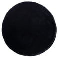 thumbnail image 3 of Phantoscope Deluxe Soft Faux Rabbit Fur Collection Round Decorative Home Decor Modern Area Rug, Black, 3 of 4