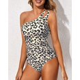 thumbnail image 4 of SURJDE One Shoulder One Piece Swimsuit for Women Tummy Control Bathing Suits Modest Full Coverage Keyhole Swimwear, 4 of 6