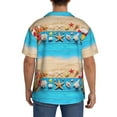 thumbnail image 5 of KLL Boards and Beach Print Men's Shirt Short Sleeve Button Down Summer Cuba Beach Shirts- XX-Large, 5 of 7