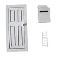 thumbnail image 1 of Accesorios para muebles de , accesorios de exhibición de puertas de madera, modelo de muebles de puerta de para escena de bricolaje, sala de estar, Estilo A CUTICAT puerta de la casa de muñecas, 1 of 7