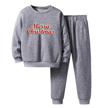 

Toddler Boys Girls Winter Christmas Long Sleeve Letter Prints Pullover Tops Pants 2PCS Outfits Clothes Set Christmas Outfit Baby Girl New Born Baby Boy Long Sleeve Bodysuits Newborn