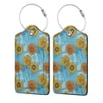 thumbnail image 5 of Rocae Sunflowers for Leather Luggage Baggage Tags ID Label Privacy Cover ID Label with Stainless Steel Loop and Address Card, 5 of 5