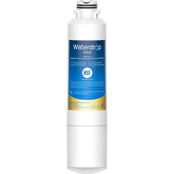 Waterdrop Plus DA29-00020B 𝐍𝐒𝐅 𝟒𝟎𝟏 𝐂𝐞𝐫𝐭𝐢𝐟𝐢𝐞𝐝 Water Filter, Reduce 𝐏𝐅𝐎𝐀/𝐏𝐅𝐎𝐒, Replacement for Samsung® Water Filter HAF-CIN, HDX FMS-2, RF28HMEDBSR, 1 Filter (Package May Vary)