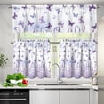 thumbnail image 3 of Lavender Butterflies Kitchen Window Curtains Valance and Tier Set Floral Farmhouse Small Window Treatment Bedroom Small Window Drapes for Cafe Living Room,54"x24", 3 of 4