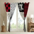 thumbnail image 4 of Erosebridal Western Cowboy Curtains Wild West Bull Horse 42"Wx63"L Curtains & Drapes For Bedroom Living Room Red Black Buffalo Plaid Window Curtains Country Farmhouse Boho Arrows Decor 2 Panels, 4 of 6