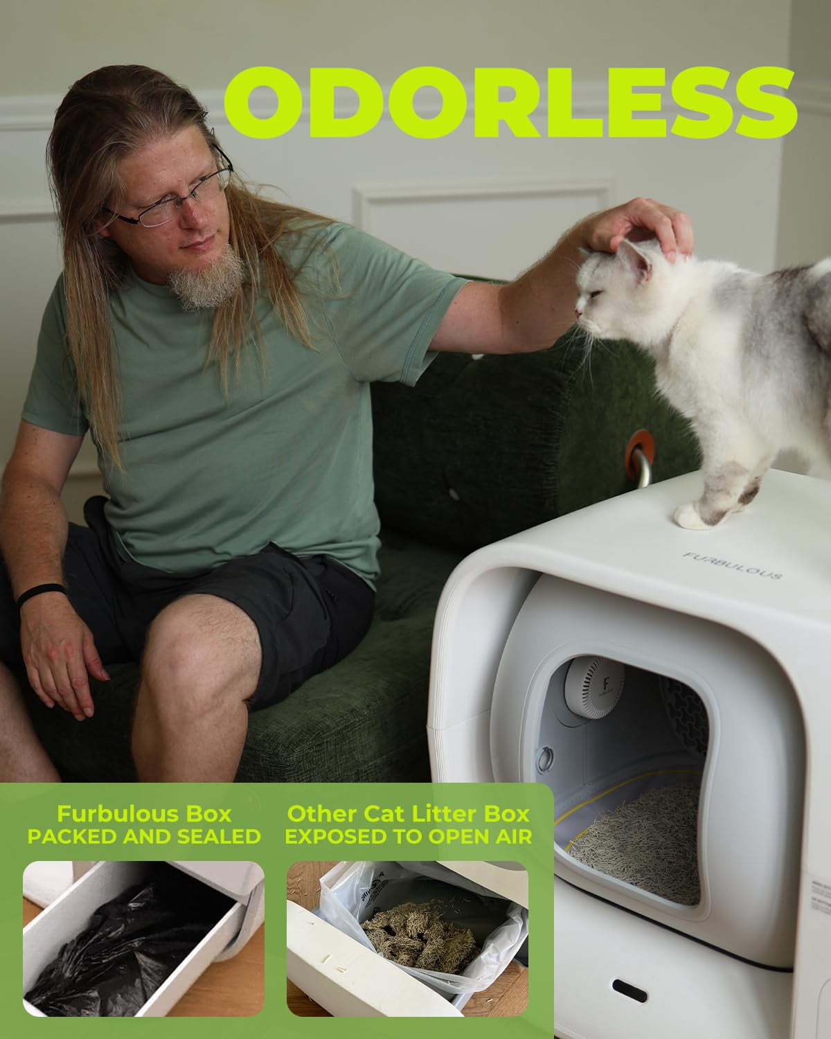 FURBULOUS Automatic Cat Litter Box Self-Cleaning, Self-Packing, Odor-Free & Leak-Proof – with App Control & Safety Assured