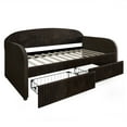 thumbnail image 6 of Castle Place Corduroy Luxe Twin Daybed with 2 Storage Drawers, Brown, 6 of 8