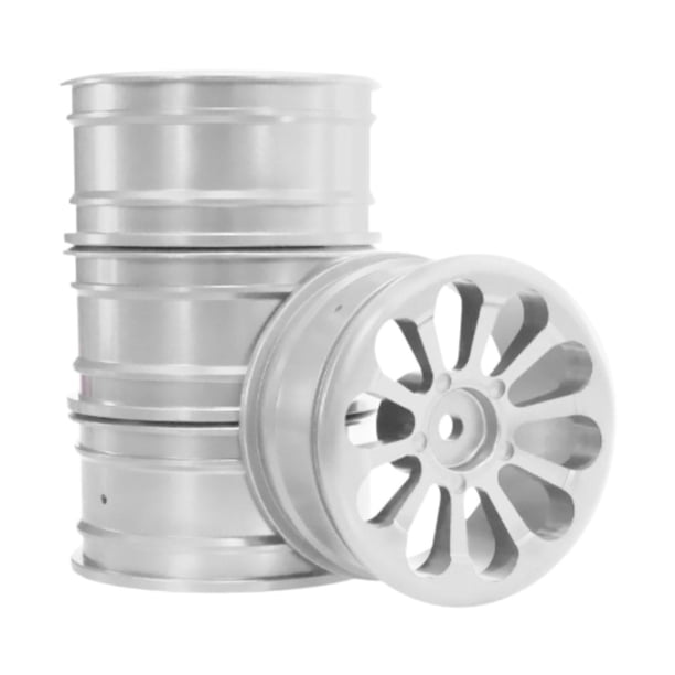 Kit de cubo de rueda de repuesto a escala 1/10, fácil de instalar, minipiezas de repuesto de 51,5 mm RC Plata