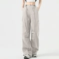thumbnail image 3 of REALiKUN Cargo Pants for Women High Waisted Casual Trousers Baggy Stretchy Wide Leg Streetwear with Pockets, 3 of 7