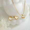 thumbnail image 6 of DESIGNICE Gold Jewelry Sets for Women – 18K Gold Plated Heart Necklace Bracelet Earring Set, Stainless Steel Shell Wedding Jewelry Sets for Brides – Women'S Jewelry Sets Gift（3Pcs）, 6 of 7