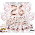 thumbnail image 4 of 26th Rose Gold Birthday Decorations for Women, Party Supplies, 26Bday Decorations Banner, 26th Photo Props, Cake Topper, 26th Birthday Gifts, 4 of 4