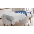 thumbnail image 1 of Ambesonne Feather Tablecloth Rectangular Table Cover, Exotic Hummingbird, 52"x70", Purple Pink Pale Blue, 1 of 3