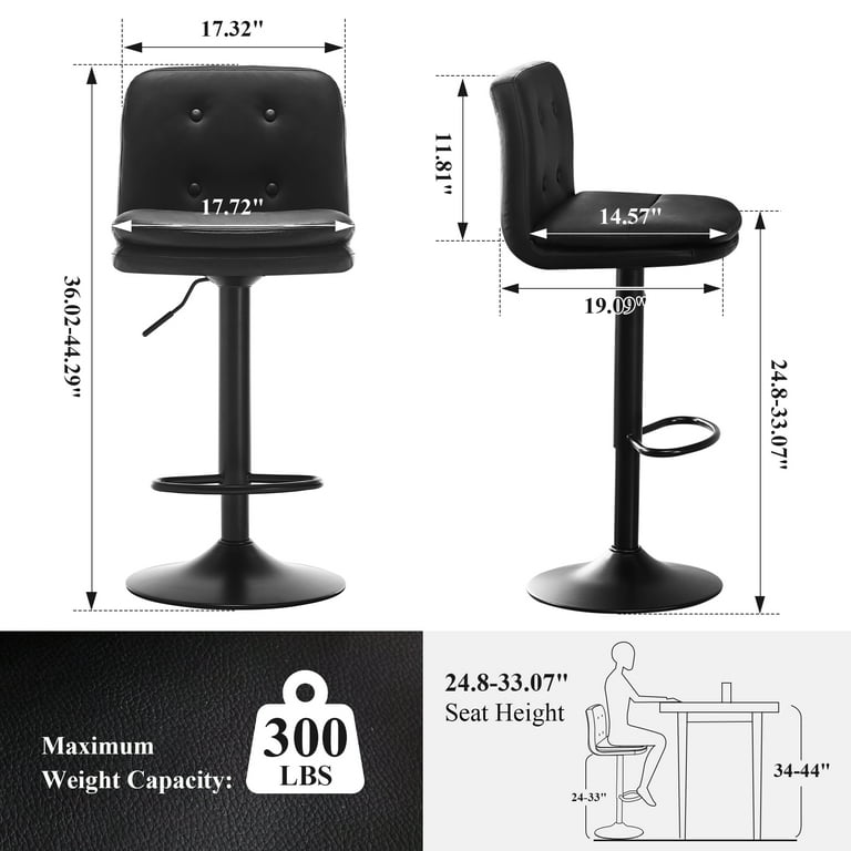 JONPONY Bar Stools Set of 2, Back and Armrest,Vintage JONPONY Bar Stools Set of 2, Back and Armrest,Vintage
