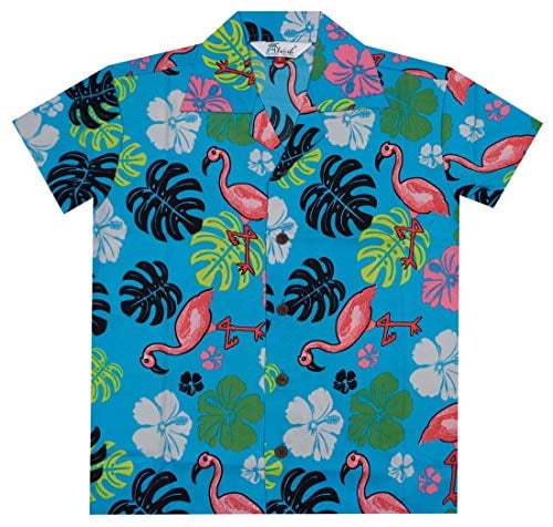 hawaiian shirts 37b boys flamingo beach aloha party camp blue s ...
