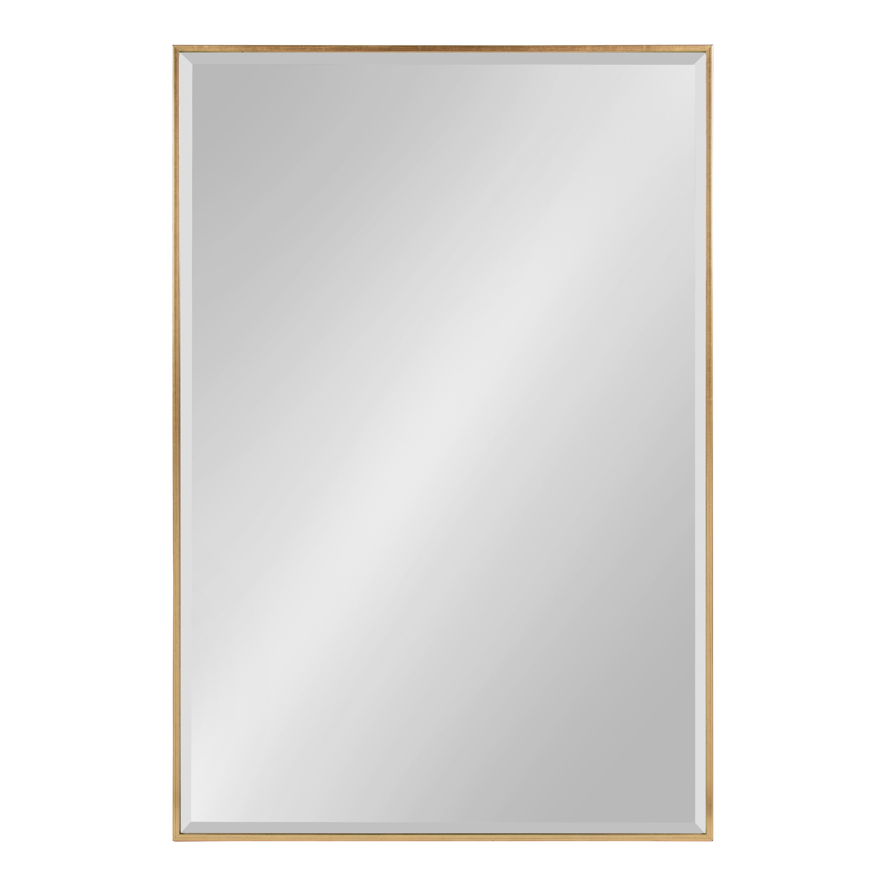 Kate and Laurel Rhodes Large Framed Decorative Rectangle Wall Mirror, 24.75x36.75 Gold