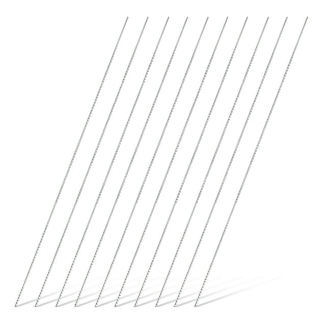 10pcs 316 Stainless Steel Round Rod Bar, 2x350mm Silver Solid Shaft Rods