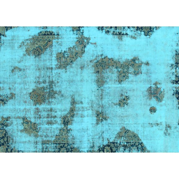 Ahgly Company Indoor Rectangle Abstract Light Blue Modern Area Rugs, 5' x 7'