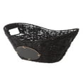 Mainstays Oval Dark Seagrass Storage Basket, Chalkboard, Cutout Handles, 15.94L x 12.01W x 6.61H