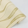 thumbnail image 5 of Q QIHANG Modern Minimalist 3D Curve Water Ripple Three-Dimensional Flocking Non-Woven Wallpaper Bedroom Living Room TV Background Wall Shop Decoration20.87 Wx393.7 L Non-Pasted (Beige), 5 of 12