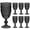 Black, variant on 24 Pcs Plastic Goblets 7.5oz Vintage Goblet Plastic Wine Glasses Colored Retro Embossed Water Goblets for Wine Bar Juice Baby Shower Wedding Reception Grand Event Party (Royal Blue)