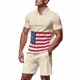 thumbnail image 1 of Eres Más Que una Camisa de Puntuación de Prueba Color Bloqueado Turndown Collar de Bolsillo Y Elástico de la Cintura Shorts Set, Vestido de Verano Casual de Poliéster, 1 of 9