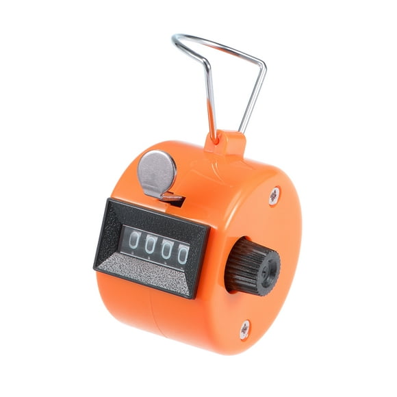 Hand Tally Counter 4 Digit Tally Counter Mechanical Palm Click Counter Orange