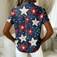 thumbnail image 4 of Iaqnaocc 4th Of July Outfits for Women Button-Down Collared Patriotic American Flag Stars Freedom Short Sleeve Blouses America 250 Shirt Summer Outfits Deep Red S, 4 of 4