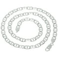 thumbnail image 3 of 5.3mm Solid .925 Sterling Silver Flat Mariner Choker Chain Necklace, 18 inches + Gift Box, 3 of 7
