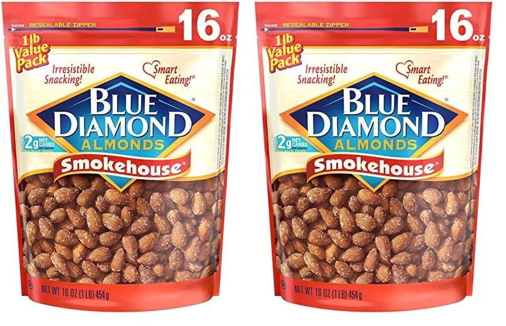 Blue Diamond Almonds Gluten Free Smokehouse Flavored Snack Nuts, 16oz (4 Pack)