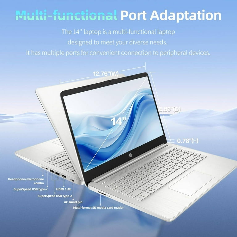 HP 14 inch HD Windows Laptop Intel Processor N150 128GB RAM 4TB