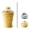 Yellow, variant on 2-in-1 Collapsible Silicone Ice Ball Maker Cup, 2-in-1 Foldable Ice Hockey Cup, Leakproof Lid with Straw, Portable for Coffee, Juice, Camping/Hiking
