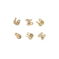 thumbnail image 1 of Outdor Gold Plated 10 Pack 2 Colors. Gold Plated Crimped Bead Caps For Jewelry Making 1 And Gold Plated Round Bead Caps Chain End Caps Suitable For DIY ., 1 of 5