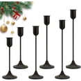 thumbnail image 1 of Juego de 6 Candeleros para Velas, Portavelas Decorativo de Metal Negro para Cónicas, para Decoración del Hogar, Bodas, Cenas, Fiestas y Cocina (6, Negro), 1 of 7
