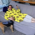 thumbnail image 3 of Wearable Oversized Blanket,Yellow Bigfoot and Tree Pattern Wearable Blanket Hoodie for Adults,Cozy Hooded Blankets with Super Pockets,Super Warm Fuzzy Pullover for Women & Men, 3 of 6