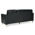 thumbnail image 2 of 3 Seater Sofa Couch with Side Pocket and Thick Seat Cushions, PU Leather Upholstered Recliner Sofa with Pine Wood Frame and Rubber Wood Legs, Comfy Accent Sofa Chair for Living Room, Bedroom, Black, 2 of 7
