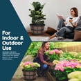 thumbnail image 3 of 10-Inch Whiskey Barrel Planters Outdoor Pack of 6 - Durable Plastic Plant Pots for Indoor & Outdoor Use with Drainage & Saucer, Lightweight Rustic Barrel Planters for Flowers, Herbs & Small Plants, 3 of 4