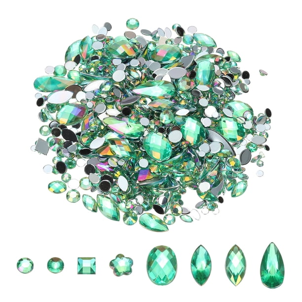 Strass de cristal colorido AB mezclado de Uxcell para decoraciones de manualidades de uñas Verde menta AB