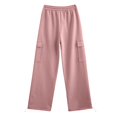 thumbnail image 6 of Kmdttou Cargo Pants Women Baggy Plus Size Solid Color Fashion Casual Loose Broad Leg Full Length Pants, 6 of 8