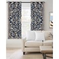 thumbnail image 2 of Boho Ethnic Flowers Kitchen Curtains Farmhouse Traditional Flowers Art Cafe Short Curtains for Bathroom Blackout Window Curtain Grommet Small Window Treatment Drapes for Bedroom Living Room 52"x45"x2, 2 of 9