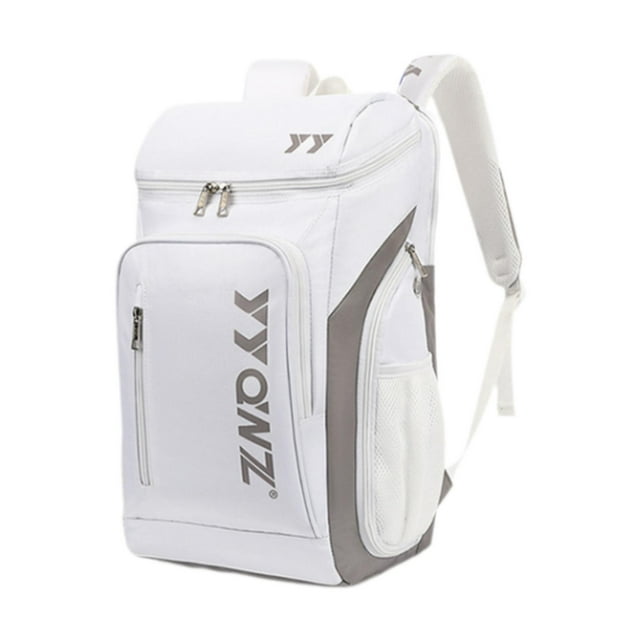 Lipstore Badminton Backpack Large Capacity Racket Bag Versatile Tennis Backpack Badminton White Gray