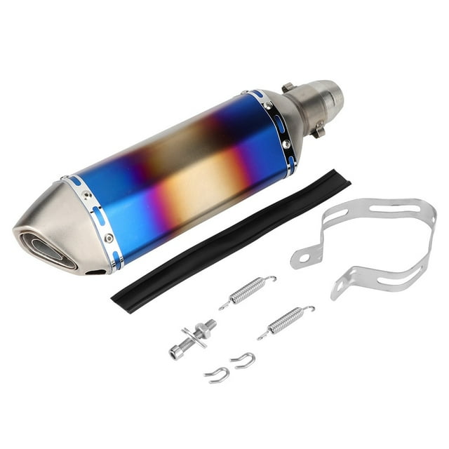 Universal Motorcycle Accessory 51mm Stainless Steel Blue Exhaust Silencer Muffler Pipe