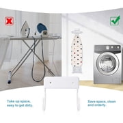 Ironing Board Hanger, Ironing Board Hook, Wall Mounted Holder, Small Ironing Board (Matte White)